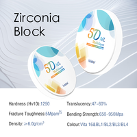 Bloque de Zirconia Dental de Alta Dureza y Resistencia a la Flexión de 650-950 MPa, 5D ML, para Restauración Dental, Precio de Fábrica