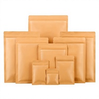 Sachet refermable personnalisé en papier kraft, pochette plate à fermeture éclair pour emballage alimentaire