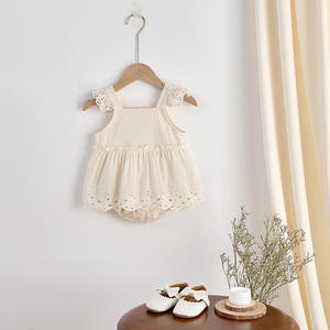 INS風新作夏ベビーロンパース 刺繍レースベビーガールズロンパース 可愛いベビーボディスーツ アウトドアクライミング用 - Product Image 4