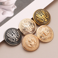 Boutons ronds tendance avec tige en alliage de zinc pour blazer, pull, manteau, veste pour hommes et femmes, lavables à sec