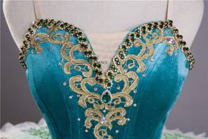 Traje <span class=keywords><strong>de</strong></span> Ballet Tutú Clásico Verde para Niñas, Estilo Cascanueces, para Actuaciones Profesionales - Product Image 5