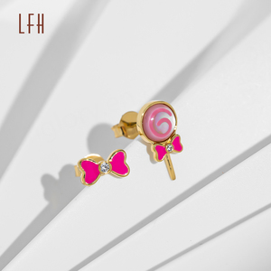 Pendientes de Oro Real de 18K con Diseño de Lazo Pequeño, Joyería de Oro Sólido con Certificado, Pendientes Elegantes - Product Image 5