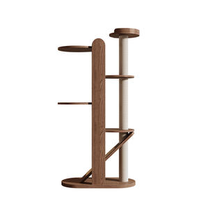 Madeira maciça Gato Árvore Estilo Moderno Escalada Rack Ninho Integrado Pequeno Apartamento-amigável Kitty <span class=keywords><strong>Scratcher</strong></span> Coluna Jumping <span class=keywords><strong>Scratcher</strong></span> - Product Image 6