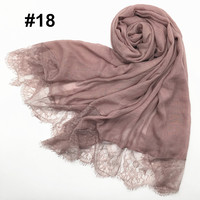 Hijabs en dentelle de coton et viscose Daisy Wholesale, doux pour la peau, châle pour femmes musulmanes, écharpe d'hiver, 30 couleurs, toutes saisons