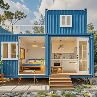 Maison de camping-car portable de luxe à 2 chambres avec structure en acier, construction rapide pour villa, complexe hôtelier, bureau, atelier, entrepôt