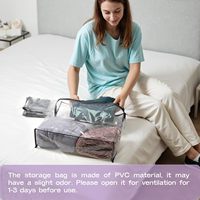 Sac de rangement pliable en PVC transparent moderne carré pour salon, ensemble de sacs de rangement pour vêtements, couvertures, anti-poussière, sac de déménagement