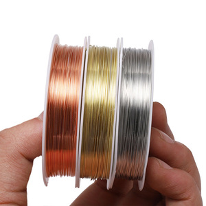 <b>Copper</b> Wire For <b>Bracelet</b> Making 1mm Round Gold <b>Copper</b> Rhodium Color Preserving Jewelry Findings - Product Image 1