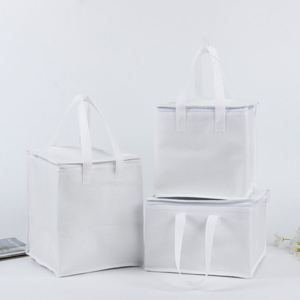 Sac isotherme pliable en tissu non tissé recyclé de haute qualité avec fermeture éclair pour livraison alimentaire – Vente en gros - Product Image 2