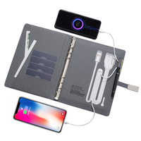 Carnet de notes multifonctionnel rechargeable A5 promotionnel avec batterie externe intégrée