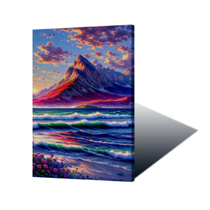 Stampa d'Arte Murale <span class=keywords><strong>con</strong></span> Montagne Viola <span class=keywords><strong>e</strong></span> Fiori, Stampa ad Alta Definizione, Dipinto su Tela <span class=keywords><strong>con</strong></span> Cornice Interna per Decorazione Murale - Product Image 5