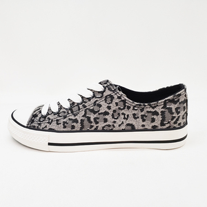 Vulcanizados de mujer lienzo putas low top planas Zapatos <span class=keywords><strong>Zapatillas</strong></span> de deporte de encaje leopardo impreso - Product Image 3