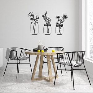 Flores al por Mayor en un Jarrón, Decoración de Pared de Metal, Decoraciones para el Hogar, para Sala de Estar, Decoración de Dormitorio - Product Image 5