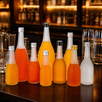 Bouteille en verre givré transparente ronde pour boissons, jus, café, avec bouchon à vis, prix moins cher, 250 ml, 350 ml, 500 ml, 700 ml