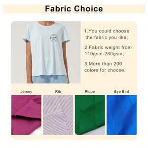 เสื้อยืดคอกลมแขนสั้นสำหรับผู้หญิงเสื้อคอตตอนสีพื้นสำหรับผู้หญิงเสื้อคอกลมออกแบบได้เองสำหรับฤดูร้อน - Product Image 2