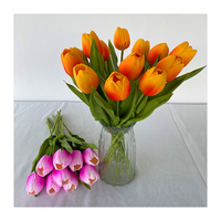 Decoración de boda de tulipán, un solo huevo de pu, flores artificiales decorativas