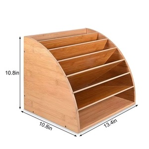 Organizador de Archivos de Bambú de 6 Niveles con Estantes Ajustables para Documentos y Suministros de Oficina - Product Image 3