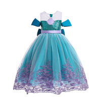 Baby Mädchen Stickerei Meerjungfrau Kleid Kinder Prinzessin Ariel Cosplay Kostüm Mädchen Geburtstags feier Weihnachts kostüme