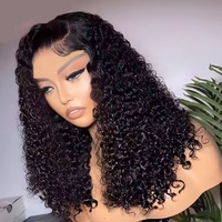 Perruque frontale en dentelle en gros pour femmes noires, couleur naturelle, perruques courtes bob en cheveux humains, dentelle frontale sans colle, vague profonde brute, perruque bob