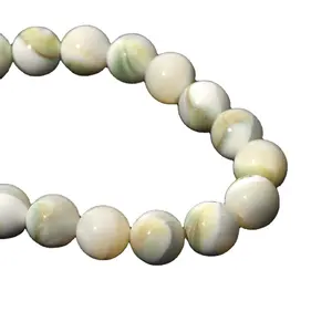 10mm Wholesale White and Green Trochus Sea Shell Mother Of Pearl Beads for Jewelry Making Diy Accessories