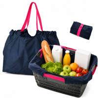 Sac de courses pliable réutilisable en polyester 210D jaune moyen MY008, grande capacité, sac fourre-tout pour épicerie, léger et écologique