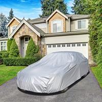 Couverture de voiture universelle 190t Polyester argent enduit imperméable Protection UV couverture de voiture extérieure