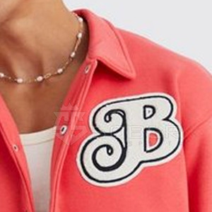 Men's Stylish Hooded Letterman High Street Winter Jacket Stand Collar Breathable Quick Dry Cotton/<b>Wool</b> Customizable Color & Size - Product Image 3