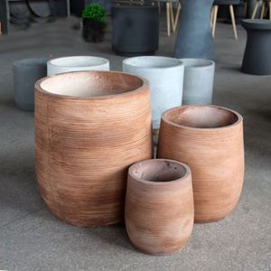 Macetas de Jardín Ovaladas de Hormigón de Gran Tamaño, Macetas para Plantas de Interior y Exterior - Product Image 5