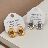 Boucles d'oreilles pendantes en métal irrégulier de style vintage, boucles d'oreilles à clous personnalisées de style européen et américain, accessoires de voyage pour filles