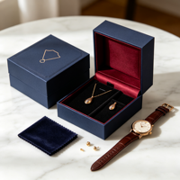 Boîte cadeau en papier rigide de luxe personnalisée pour collier et pendentif, emballage en gros