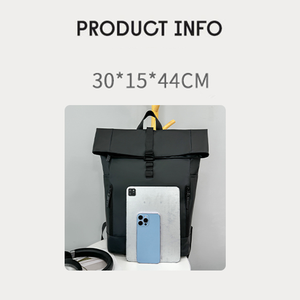 Hot Selling Unisex Polyester <strong>Backpack</strong> Letter Pattern Design <strong>Roll</strong> Top with Big Capacity Waterproof Casual Zipper Closure - Product Image 2