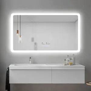 맞춤형 Defogger 조명 LED 욕실 거울 유리 터치 스크린 스마트 미러