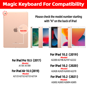Nouveau Folio magnétique tablette clavier couverture pour <span class=keywords><strong>iPad</strong></span> Air 3 10.5 10.2 7e 8e 9e génération 2019 2020 <span class=keywords><strong>2021</strong></span> magique clavier étui - Product Image 3