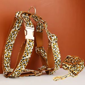 Elegante <span class=keywords><strong>Collare</strong></span> per Cani in Velluto con Stampa Leopardata e <span class=keywords><strong>Nome</strong></span> Personalizzato, Pettorina H, Papillon, Guinzaglio, Porta Sacchetti Igienici - Product Image 1