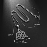 Collier avec nœud celtique et runes nordiques pour homme, pendentif en acier inoxydable pour homme, cadeau punk scandinave