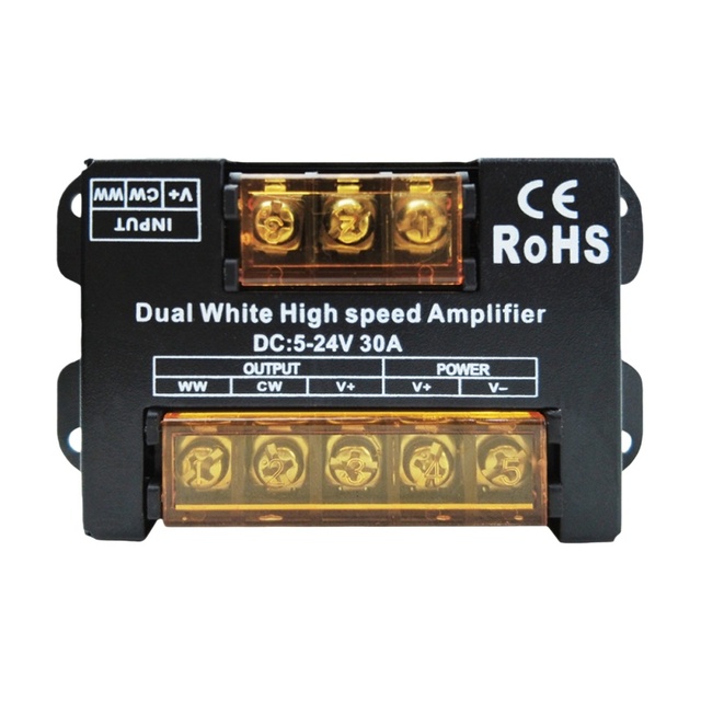 LED Light Strip 3 Dual Color CCT Signal Amplifier High Power 30A Enhancement Expander Repeater COB Strip DC12-24V Low Voltage