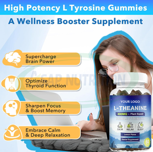 OEM L Theanine Aid Suplementos Extracto de té verde Gummy Sleep GABA Melatonina L-theanine Gummies - Product Image 5