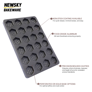 Molde para Hornear Rectangular Negro de 24 Cavidades, Diseño de <span class=keywords><strong>Panal</strong></span> Antiadherente para Waffles Hexagonales, Chocolate y Pasteles Lunares para Uso Doméstico - Product Image 5