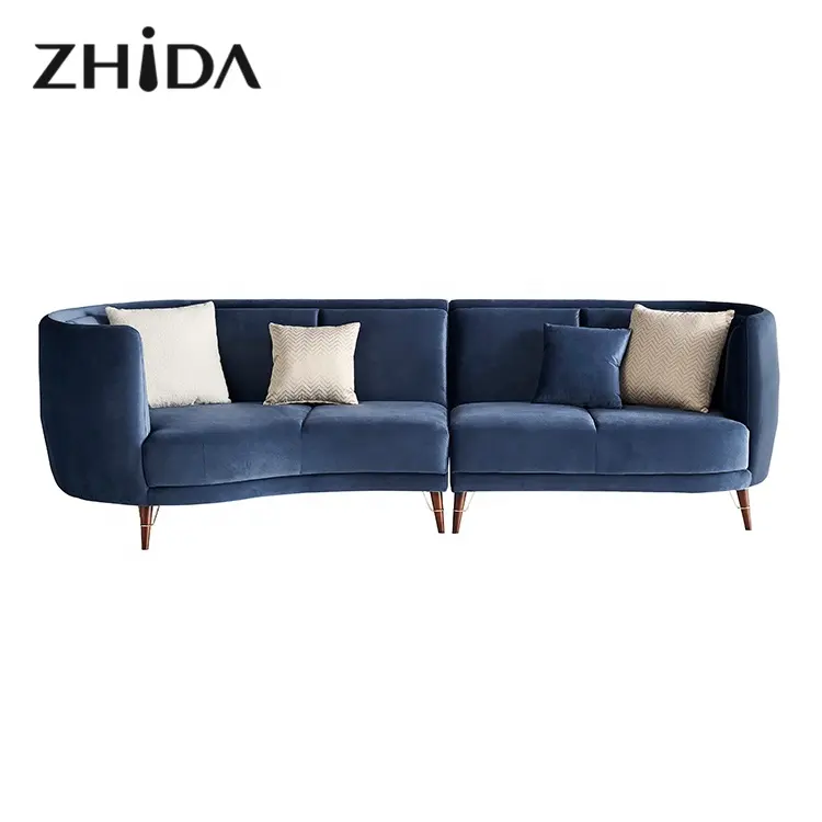 Sectional Zhida Supplier Custom Good Quality 1 2 7 Seater Sectional Luxury Blue White Sofa Full Set Furniture