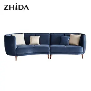 Zhida fornecedor personalizado boa qualidade 1 2 7 lugares seccional azul branco sofá conjunto completo móveis