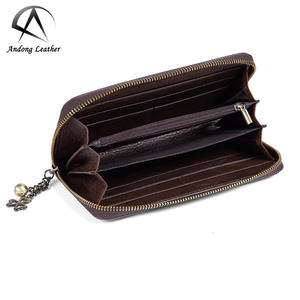 Andong Leather New Fashion Long Wallet Purse for Women Genuine Cow Leather <b>Retro</b> Clutch Bag Multi-Card Position <b>Phone</b> Bag - Product Image 4