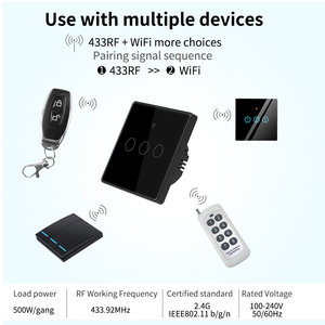 SIXWGH 스마트 터치 월 스위치 WiFi RF433/ZigBee 호환 타이밍 제어 알렉사 구글 홈 10A 강화 스마트 홈 시스템 - Product Image 3