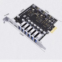 Tarjeta Adaptadora de PCIE a USB3.2 Tipo C, 6 Puertos USB A, 2 Puertos USB C a PCI-E X1 X4 X8 X16, Adaptador de Conversión para Panel Frontal de PC, Tarjeta de Expansión