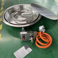 Brûleur à gaz à double cuvette en acier inoxydable de 46 cm