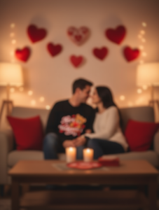 T-shirt da uomo per San Valentino, simpatica maglietta da fidanzata, manica corta, 100% cotone, vestibilità regolare, girocollo, stampa casual a fumetti - Product Image 2