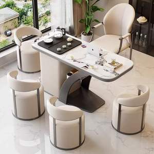 Contemporary Balcony Tea Table And Chair Set With Built In Tea Tray Multi Functional For Indoor Outdoor Use - Product Image 1