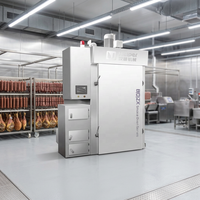 Machine à fumer industrielle Helper 2 tonnes, four à fumer pour saucisses, bœuf séché, poulet, moteur 64,6 kW, maison de fumage contrôlée par PLC