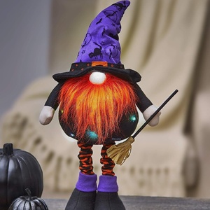 Decoraciones de Halloween: Araña, Muñeco Luminoso Telescópico de Anciano sin Rostro, Escoba, Sombrero Alto, Adornos de Bruja - Product Image 2