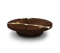 Table basse ronde en feuille d'or, meuble de style moderne, léger, table basse