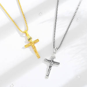 Merryshine Bijoux unisexe en <span class=keywords><strong>argent</strong></span> sterling 925, <span class=keywords><strong>croix</strong></span> celtique, crucifix de <span class=keywords><strong>Jésus</strong></span>, bijoux non ternissables 18 carats, <span class=keywords><strong>pendentif</strong></span> en métal catholique - Product Image 1