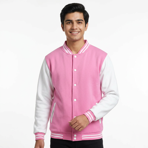 High Quality Custom <b>Men's</b> <b>Long</b> Length Varsity <b>Jacket</b> Canvas Fabric with Stand Collar Custom CollegeBaseballjacket for <b>men</b> - Product Image 1